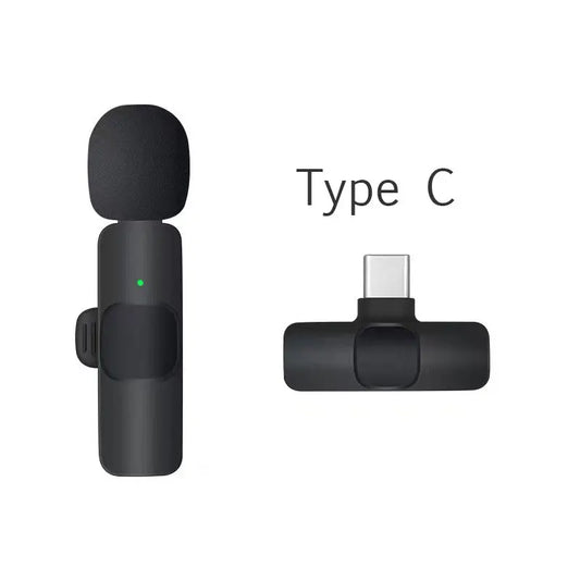 Wireless Lavalier Microphone Portable Audio Video Recording Mini Mic for Iphone Android Live Broadcast Gaming Phone Mic